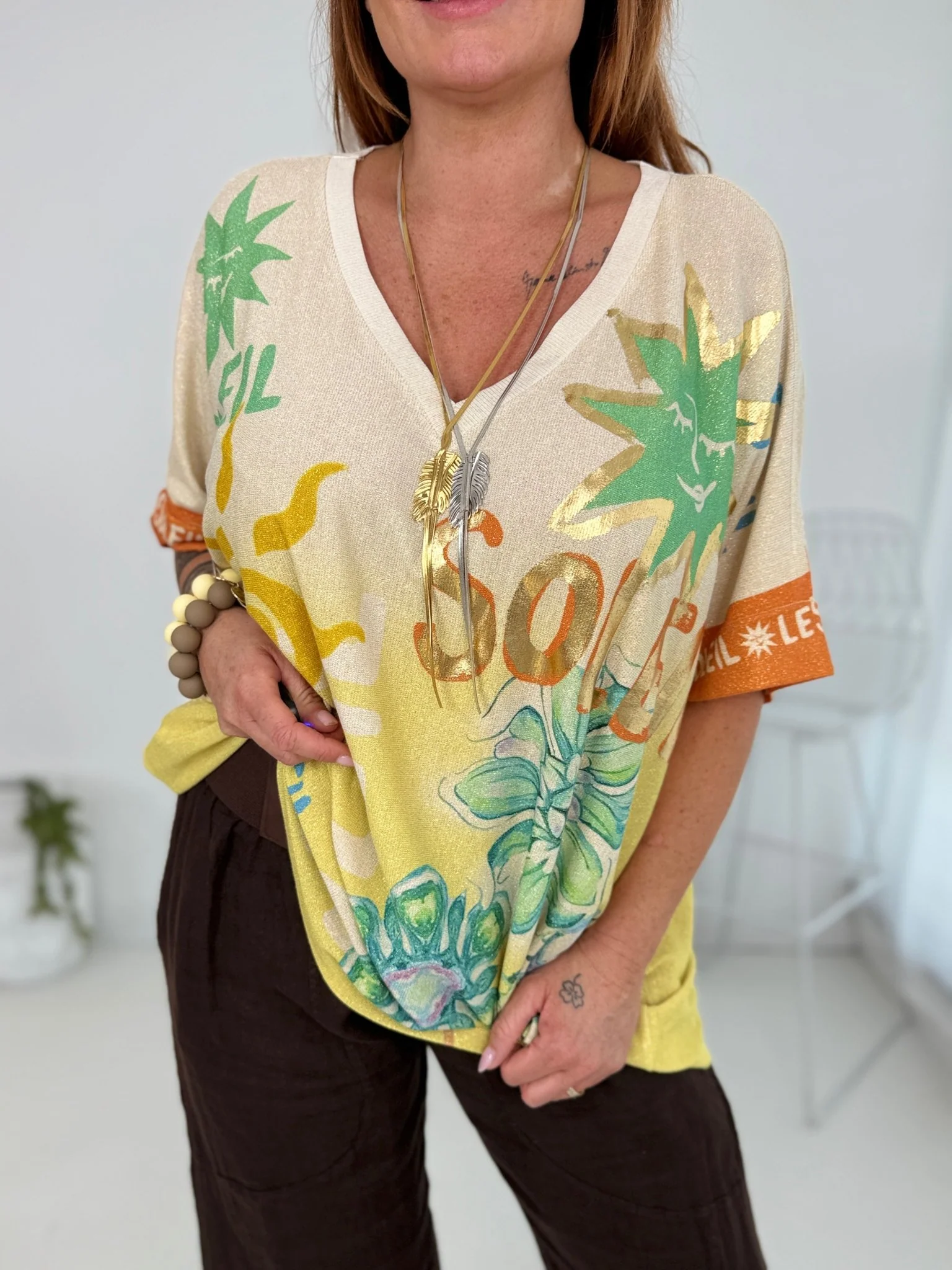 Feinstrick T-Shirt 2606173 - Image 5